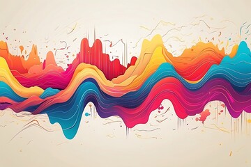 Wall Mural - colorful  big sound wave background 