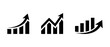 Growing bar chart icon vector. Profit growth sign symbol