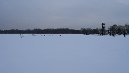 Sticker - Frozen Lake in Dąbrowa Górnicza, Poland