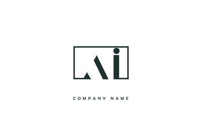 Sticker - AI, IA, A, I Abstract Letters Logo Monogram