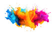 Splash of vibrant gradient colors isolated on transparent background. PNG file, cut out