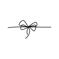 Poster - Hand drawn doodle stroke ribbon bow