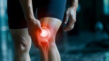 Highlighting Knee Pain In Athlete.
Athlete With Highlighted Knee Pain Indicating Potential Injury.