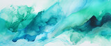 Fototapeta Konie - Abstract watercolor paint background by teal color