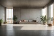a concrete interior into a masterpiece, with your own stylistic rendering and attention to detail Scandinavian style interior background design Modern interior design