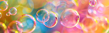 Bubbles On A Colorful Bokeh Background.