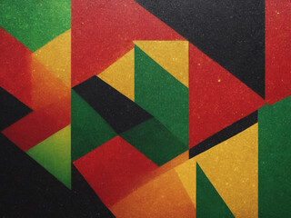 Abstract banner for black history month showing the power of colores red, yellow and green on the black background - generated by ai