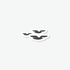 Poster - Birds in flight icon sticker isolated on gray background