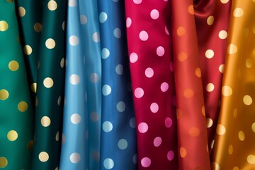 Wall Mural - Playful polka dots in various sizes and shades of holiday colors.