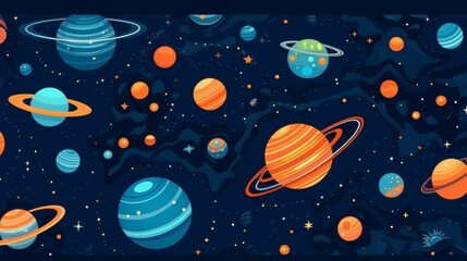 Vector space background Cute flat style template Ai Generative