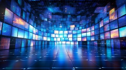 Poster - Versatile digital backdrop for technology AI storage Ai Generative