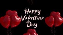 Happy Valentines Day Animation Background With Balloons