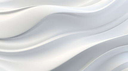 Wall Mural - A seamless abstract white texture background featuring elegant swirling curves in a wave pattern, set against a bright white fabric material background.