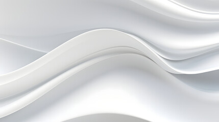 Poster - A seamless abstract white texture background featuring elegant swirling curves in a wave pattern, set against a bright white fabric material background.