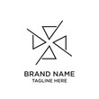 Brand name logo design simple concept Premium Vector