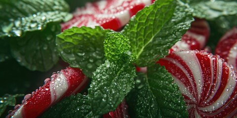 Wall Mural - A close-up view of a bunch of candy canes. This image can be used for various purposes