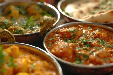 Poster - A close-up view of bowls filled with delicious food on a table. Perfect for food-related projects and promotions