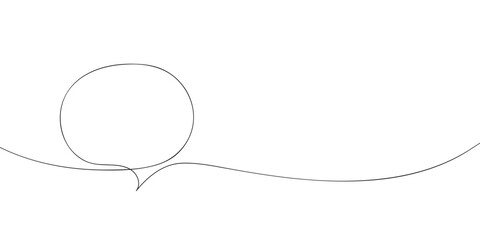 Poster - A speech bubble drawing in one line. Speech bubble vector icon.