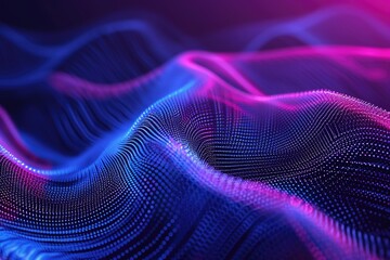 Poster - A close-up view of a vibrant blue and pink wave. Perfect for use in abstract designs or as a background element