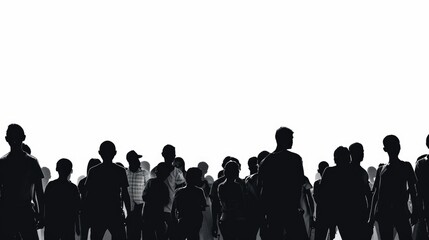 Aufkleber - A large group of people standing in a line. Suitable for business, teamwork, or social events