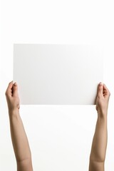 Aufkleber - A person holding up a white sign. Can be used for various purposes