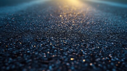 Poster - A blurry image of a road with a light at the end. Suitable for depicting hope, journey, or new beginnings