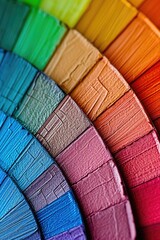 Poster - A close-up view of a vibrant rainbow of paint. Perfect for artistic projects or adding a pop of color to any design