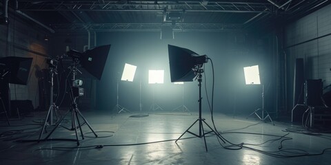 Poster - A room filled with numerous lights. Can be used for various purposes