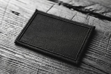 a black and white photo of a patch on a wooden surface. can be used for texture or background purpos