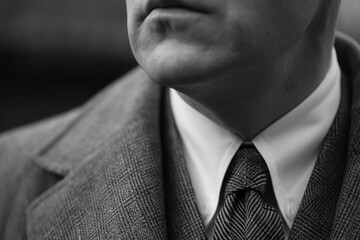 Poster - A sophisticated man dressed in a suit and tie. This image can be used for professional and business-related purposes