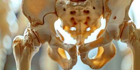 Poster - A detailed close-up of a human skeleton. This image can be used for educational purposes or in medical presentations