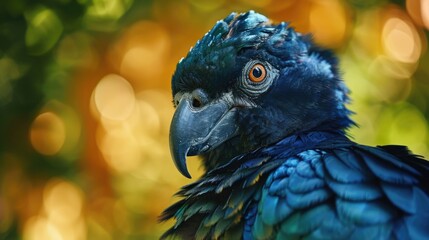 Poster - A detailed close-up view of a bird with a soft, out-of-focus background. Perfect for nature enthusiasts or those looking to add a touch of wildlife to their designs