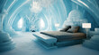 Ice hotel illustration. Winter destinations