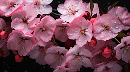 Wall Mural - Cherry blossoms close-up for background. Spring vibes