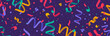 Bannière pour célébrer une fête ou un événement - Confettis, cotillons et points colorés - Illustration vectorielle festive - Célébration - Soirée - Joie et  bonheur 