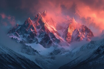 Wall Mural - sunrise over the mountains