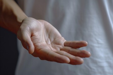 Poster - A person holding out their hand towards the camera. Can be used to depict connection, help, or assistance