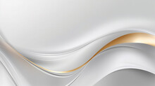 Abstract White Wavy Background With Gold Linie As Wallpaper Illustration