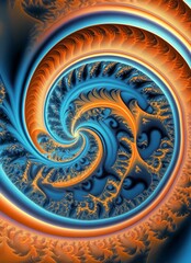 blue orange spiral illustrated background 