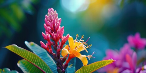 Poster - Close up view of a flower with a blurred background. Suitable for various uses