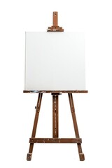 Aufkleber - A blank canvas on an easel, ready for an artist's creation. Perfect for art-related projects and creative inspiration