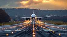 Takeoff And Landing Of An Airplane That Captures And Mesmerizes The Spirit With A Beautiful Background At Speed