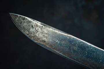 Aufkleber - A detailed close-up of a knife placed on a table. Suitable for various purposes
