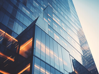 Wall Mural - a detailed view of a sleek and contemporary high-rise building showcasing modern architectural desig