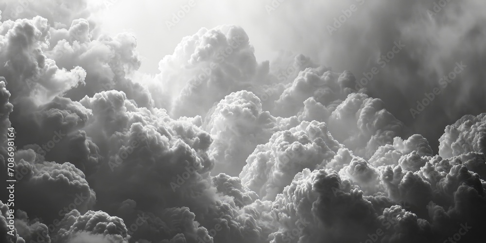 A black and white photo of a cloudy sky. Ideal for adding a dramatic ...