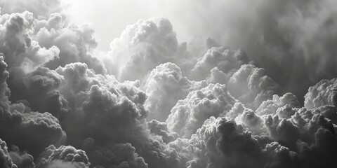 Poster - A black and white photo of a cloudy sky. Ideal for adding a dramatic touch to any project