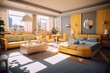 Bright and Colorful 5-7-Year-Old Boys Room Interior with Modern Furniture and Toys