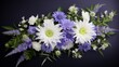 Serene floral arrangement, ideal for sympathy cards or memorials, for use in conveying condolences or decorating serene spaces