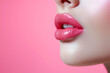 © Nataliia_Trushchenko - close up of a female lips. Sexual full lips. Natural gloss of lips and woman's skin. Increase in lips, cosmetology. Natural lips. . Macro of woman's face part. Beauty pink lip makeup detail. Beautiful