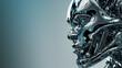 chrome cyborg with futuristic exoskeleton